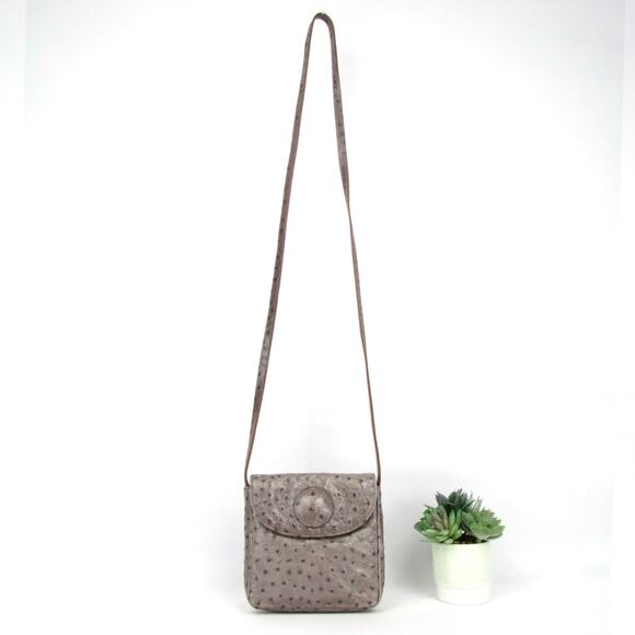 Hobo International Ostrich Grey Crossbody Mini Bag - Picture 3 of 9